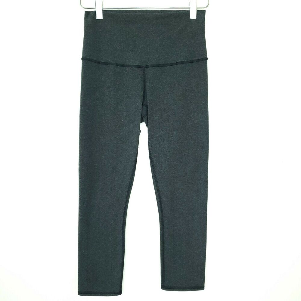 Lululemon Wunder Under Crop High Rise Leggings  Charcoal Gray Gym Training